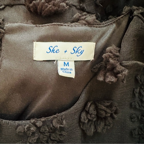 She + Sky | Dress Black with Pom Poms. Sz M - Picture 10 of 10